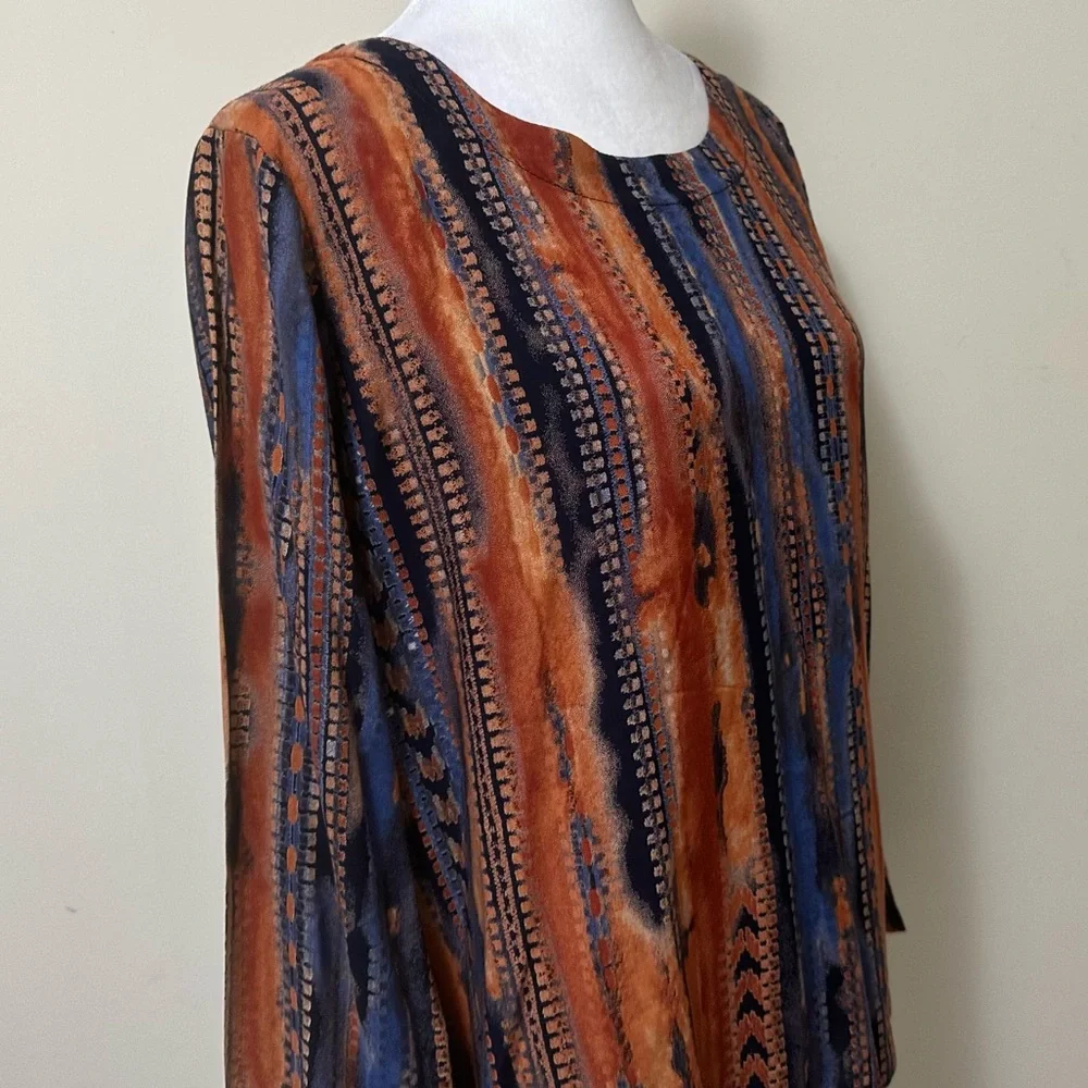 Coco + Carmen NEW Textured Stripes in Print Long Sleeve Popover Pullover S/M - Picture 5 of 16